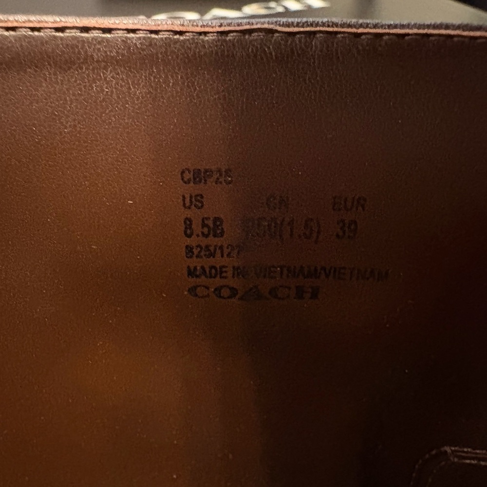 Coach Sculpted C Kitten Heel Leather Ankle Booties Maple Brown 8.5 NIB $275 - Picture 12 of 15